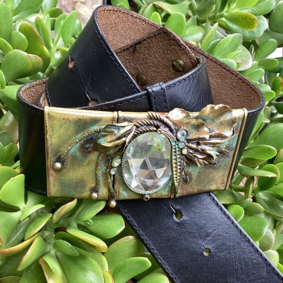 Black Leather Custom Design Belt main image 8